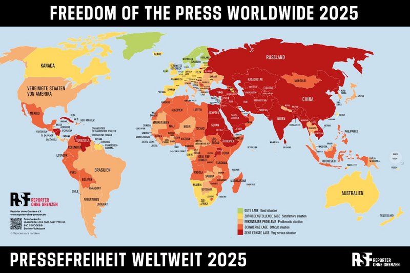Weltkarte der Pressefreiheit